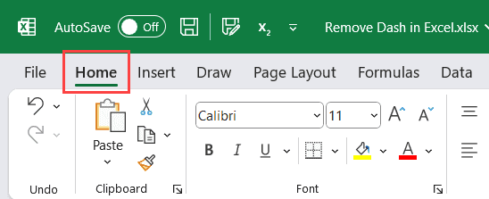 Xóa dấu gạch ngang (-) trong Excel?